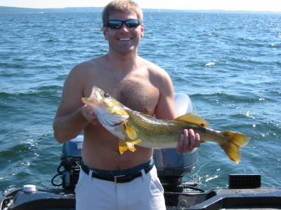 A walleye caught on Lake Michigan by \