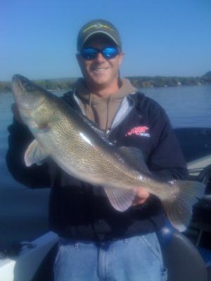 Rob Blosser with a Walleye from Lake Wisconsin