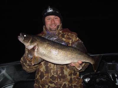 Chad pulls in a ten-pound walleye